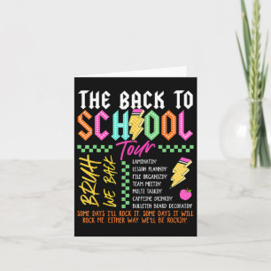 Retro Lightning Bolt Abcd Zurück zum Schullehrpfad Karte