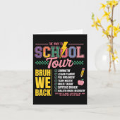 Retro Lightning Bolt Abcd Zurück zum Schullehrpfad Karte (Gelbe Blume)