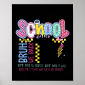 Retro Lightning Bolt Back To School Tour Teacher K Poster (Vorne)