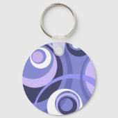 Retro Lila Abstrakter Art Schlüsselanhänger (Vorderseite)