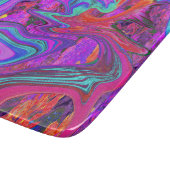 Retro Lila, blau und orange Abstrakte flüssige Kun Schneidebrett (Ecke)