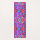 Retro Lila, blau und orange Abstrakte flüssige Kun Yogamatte (Rückseite)
