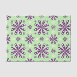 Retro-Lila-Blumen auf grünem Hintergrund Seidenpapier