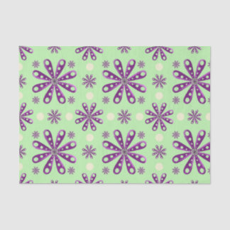 Retro-Lila-Blumen auf grünem Hintergrund Seidenpapier