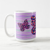 Retro Lila Butterfly Blume Tasse Cup (Links)