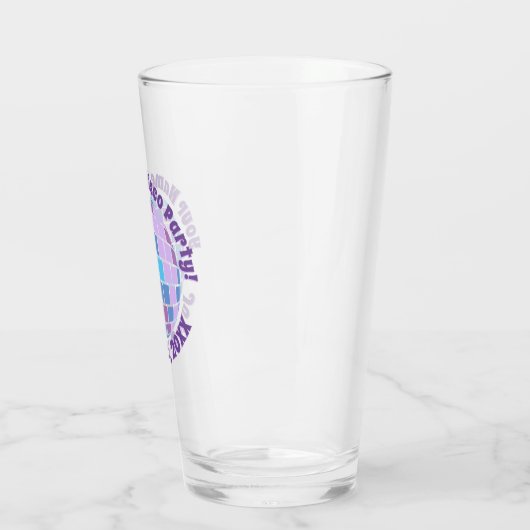 Retro Lila Diskothek Ball PERSONALISIERT Glas (Links)