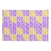 Retro-Lila-gelbes geometrisches Muster Kissenbezug (Rückseite)