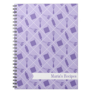 Retro lila Gerät-Rezept-Notizbuch Notizblock