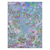 Retro-Lila, grüne und blaue Wildblumen auf Rosa Tischdecke (Vorderseite)