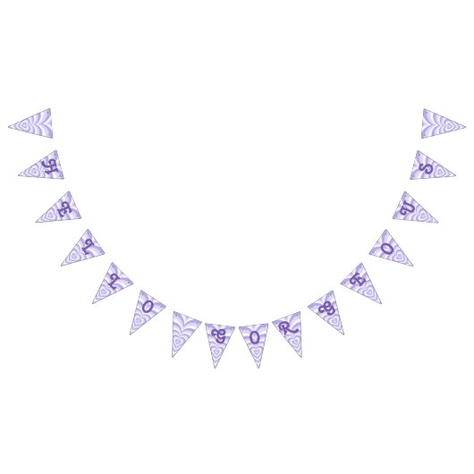 Retro Lila Heft Party Bunting Banner (Alle)