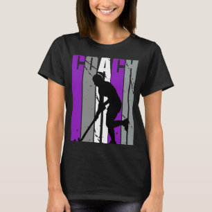 Retro Lila Hockey Coach Frauen Geburtstagskleidung T-Shirt