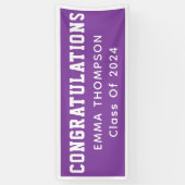 Retro Lila Klasse 2024 Abschluss Banner (Vertikal)