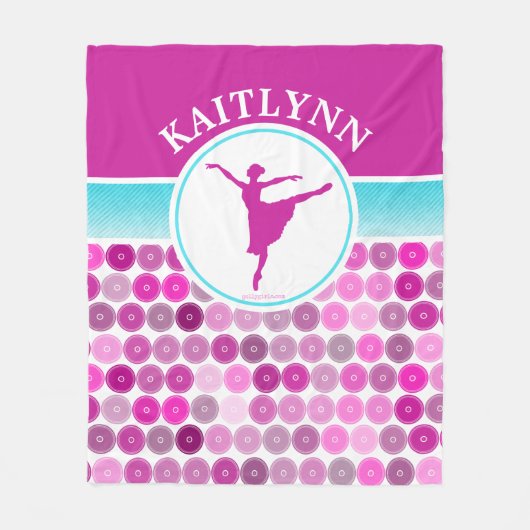 Retro lila Kreis-Ballett-Tänzer durch Golly Fleecedecke (Vorderseite)