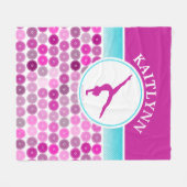 Retro lila Kreis-Gymnastik durch Golly Mädchen Fleecedecke (Vorderseite (Horizontal))