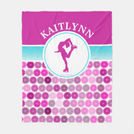 Retro lila Kreis-Zahl Skater durch Golly Mädchen Fleecedecke