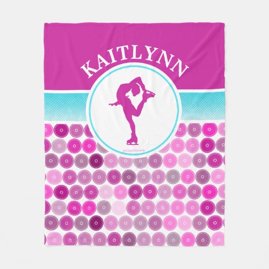 Retro lila Kreis-Zahl Skater durch Golly Mädchen Fleecedecke (Vorderseite)