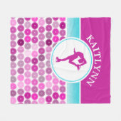 Retro lila Kreis-Zahl Skater durch Golly Mädchen Fleecedecke (Vorderseite (Horizontal))