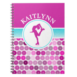 Retro lila Kreis-Zahl Skater durch Golly Mädchen Notizblock