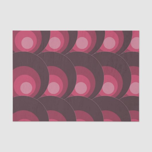 Retro Lila Kreise Seidenpapier (Vorderseite)