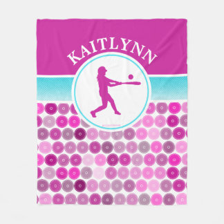 Retro lila KreiseSoftball durch Golly Mädchen Fleecedecke