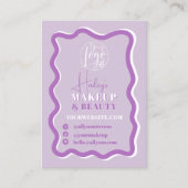 Retro lila Kurve quiggle wavy Make-up Schönheit Visitenkarte (Vorderseite)