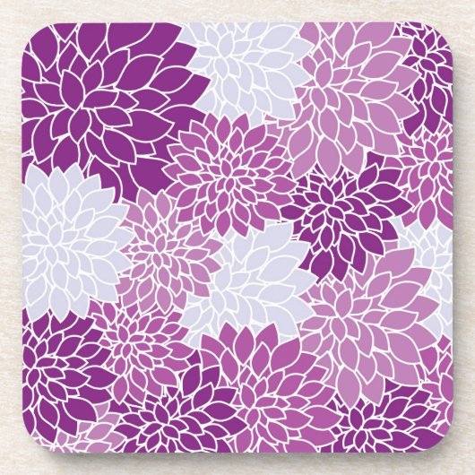 Retro Lila Lilac Dahlia Untersetzer (Vorderseite)