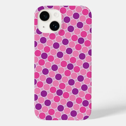 Retro Lila Lilac Dots Geometrisches Muster Case-Mate iPhone Hülle (Rückseite)