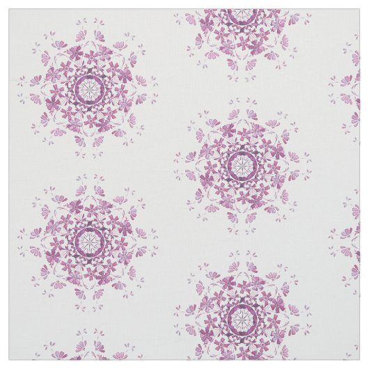 retro lila mit Blumenelement Stoff (Muster)