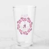 Retro lila Mit Blumenmandala. Monogramm Glas (Rückseite)