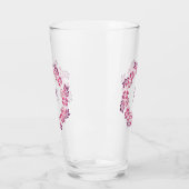 Retro lila Mit Blumenmandala. Monogramm Glas (Links)