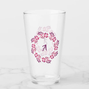 Retro lila Mit Blumenmandala. Monogramm Glas