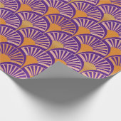 Retro lila orange Deko-Fans Muster Geschenkpapier (Ecke)