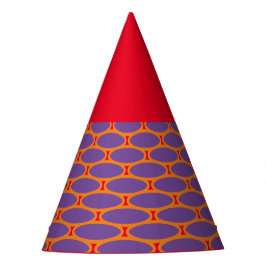 Retro Lila Orange rotes gezogenes geometrisches Mu Partyhütchen