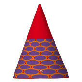 Retro Lila Orange rotes gezogenes geometrisches Mu Partyhütchen (Rechts)