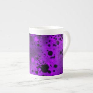 Retro Lila Paint Spritzer Porzellantasse
