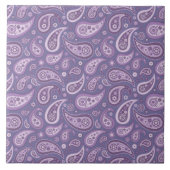 Retro lila Paisley-Muster Fliese (Vorderseite)