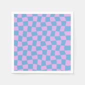 Retro Lila Periwinkle Abstrakt Blue Checkerboard Serviette (Vorderseite)