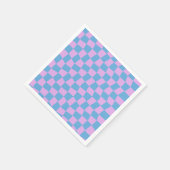 Retro Lila Periwinkle Abstrakt Blue Checkerboard Serviette (Ecke)