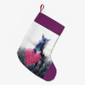 Retro Lila Pferd & Herz Weihnachtspferd Kleiner Weihnachtsstrumpf (Vorderansicht (hängend))