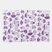 Retro-Lila Pilzmuster Geschirrtuch (Horizontal)