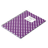 Retro lila Polka-Punkt-Muster Notizblock (Linke Seite)