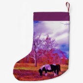Retro Lila Pony Weihnachts-Pferd Kleiner Weihnachtsstrumpf (Rückseite)