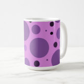 Retro Lila Punkte Kaffeetasse (VorderseiteRechts)