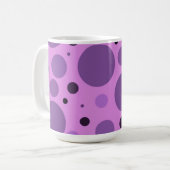 Retro Lila Punkte Kaffeetasse (Vorderseite Links)