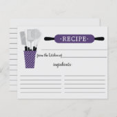 Retro Lila Rolling Button Kitchen Tools Rezeptkart (Vorne/Hinten)