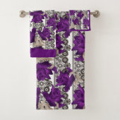 Retro, lila Rose Badhandtuch Set (Insitu)