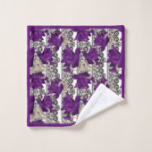 Retro, lila Rose Badhandtuch Set (Waschlappen)