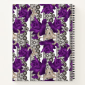 Retro, lila Rose Notizblock (Rückseite)