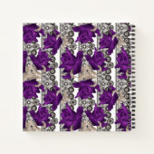 Retro, lila Rose Notizblock (Rückseite)
