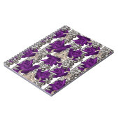 Retro, lila Rose Notizblock (Linke Seite)
